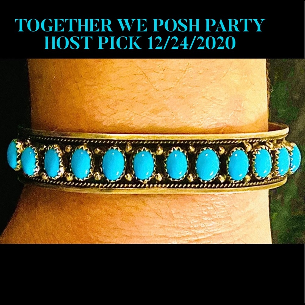 HP💕Vtg Navajo Sleeping Beauty Turquoise .925 Cuff